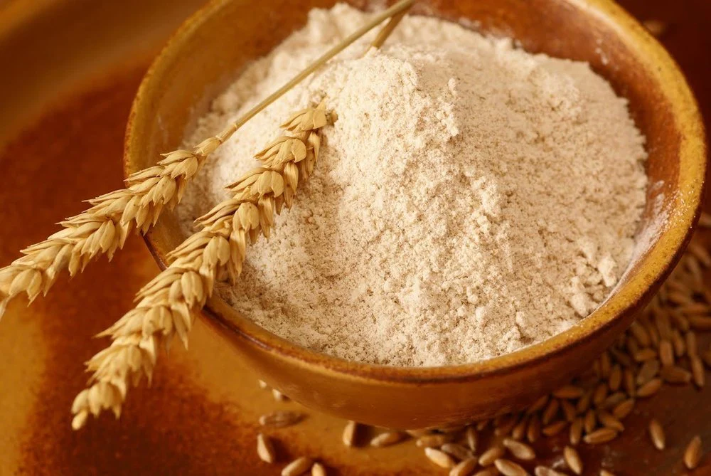 Grains category image showing sacks of rice and wheat